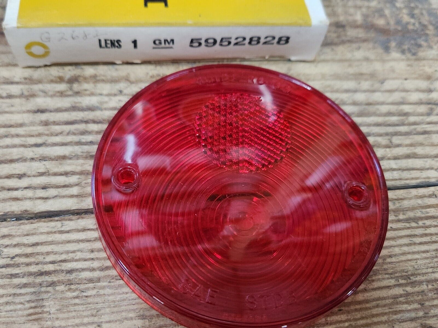 NOS GUIDE 1956 1966 GMC CHEVY STEPSIDE TRUCK ROUND STOP TAIL LIGHT LENSES PAIR