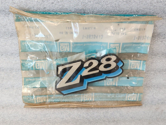 NOS OEM GM 1978 CAMARO Z28 REAR FUEL DOOR PANEL EMBLEM - 3 COLOR - BLUE 9635443