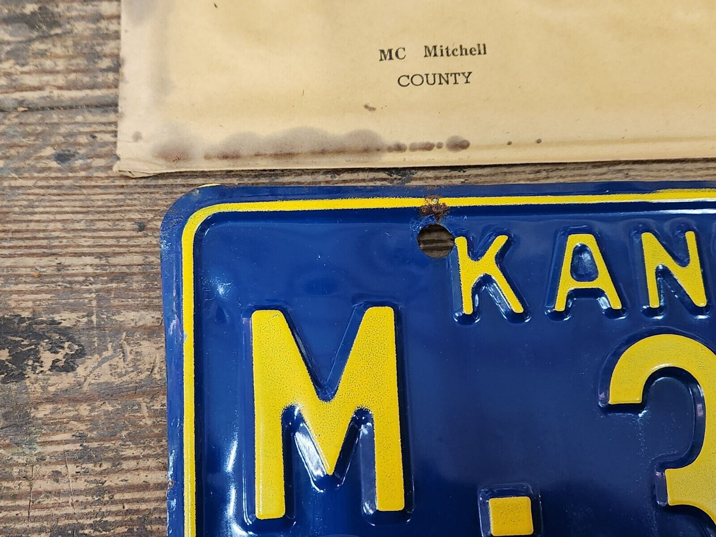 NOS 1958 KANSAS KS LICENSE PLATE TAG MC 3704 Mitchell County ANTIQUE Vintage NEW