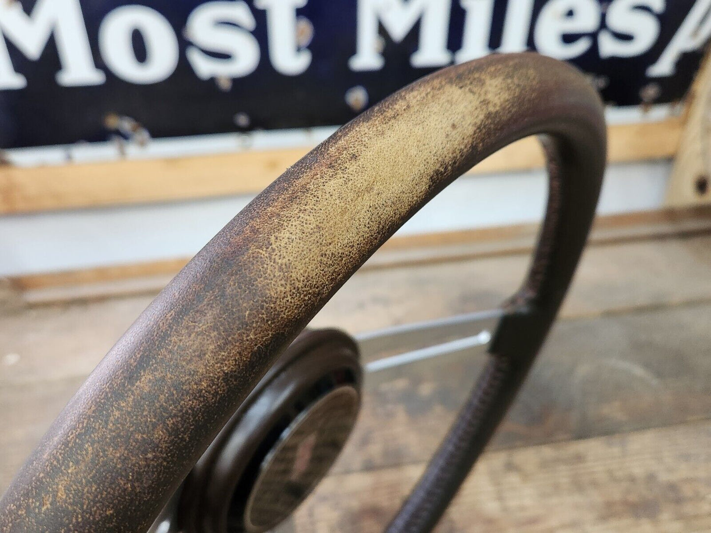 Cutlass 442 Hurst Olds Toronado Brown Leather Comfort Grip Steering Wheel OEM GM