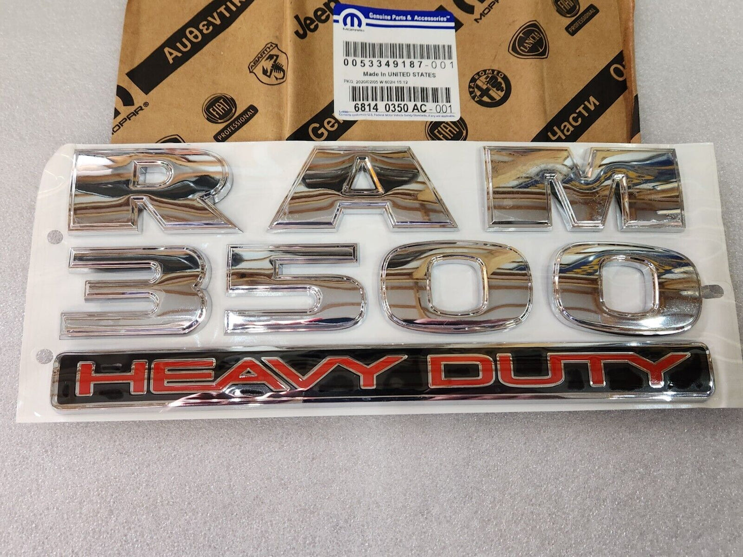 98-16 Dodge Ram 3500 HEAVY DUTY Emblem Nameplate NEW MOPAR GENUINE OEM