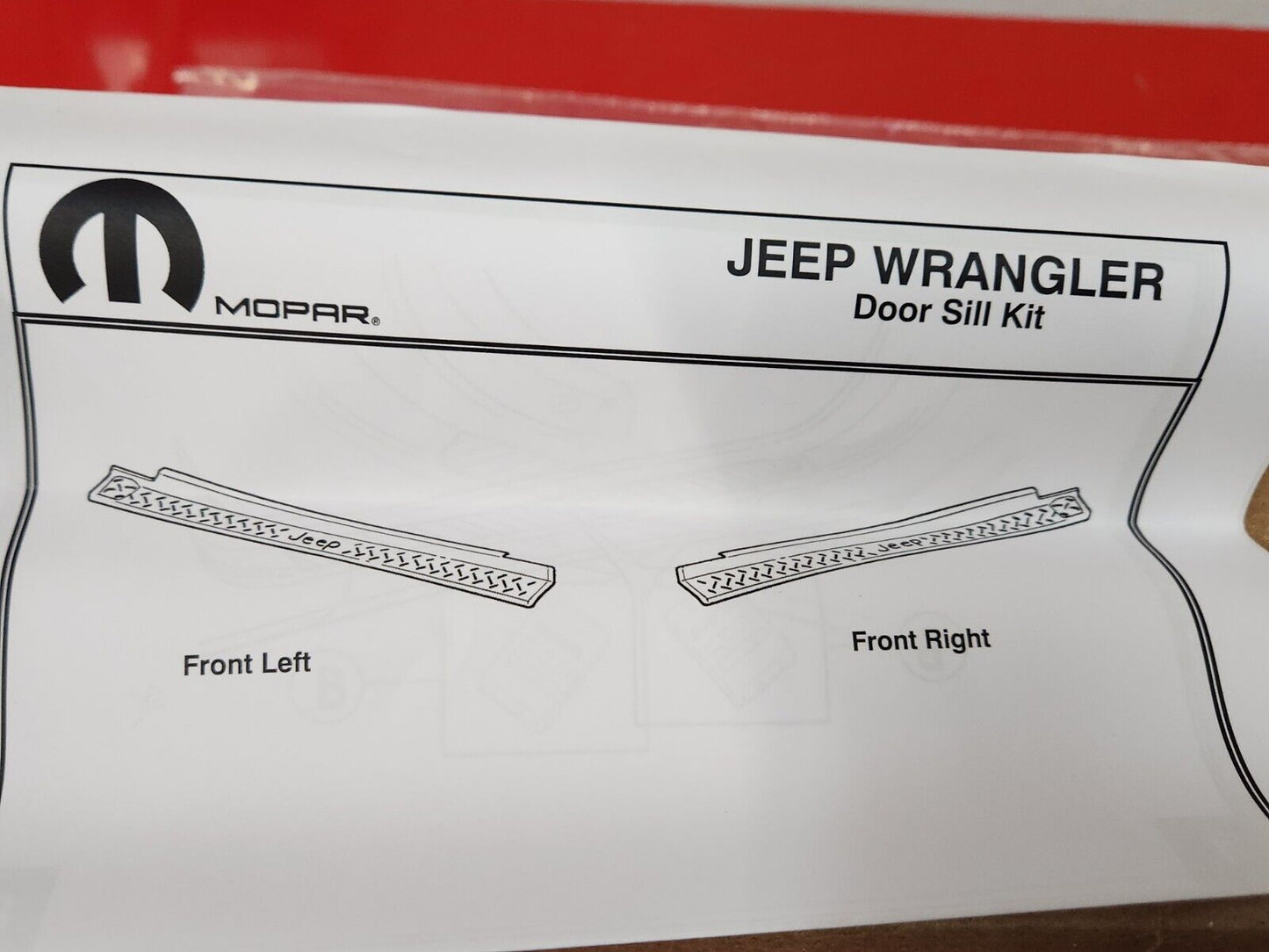 NEW OEM MOPAR 2007-2018 Jeep Wrangler JK 2 Door Door Sills Sill Guard 82210104AB