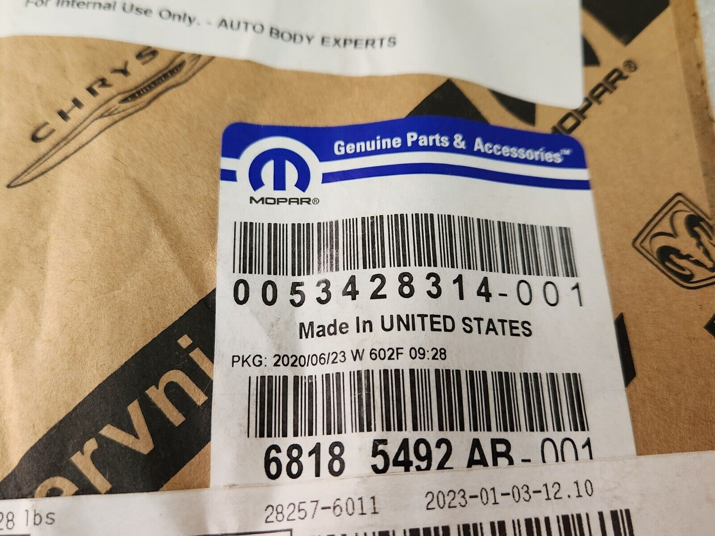 NEW OEM 2012-2014 Jeep Wrangler Black Hood Nameplate Badge Emblem 68185492AB