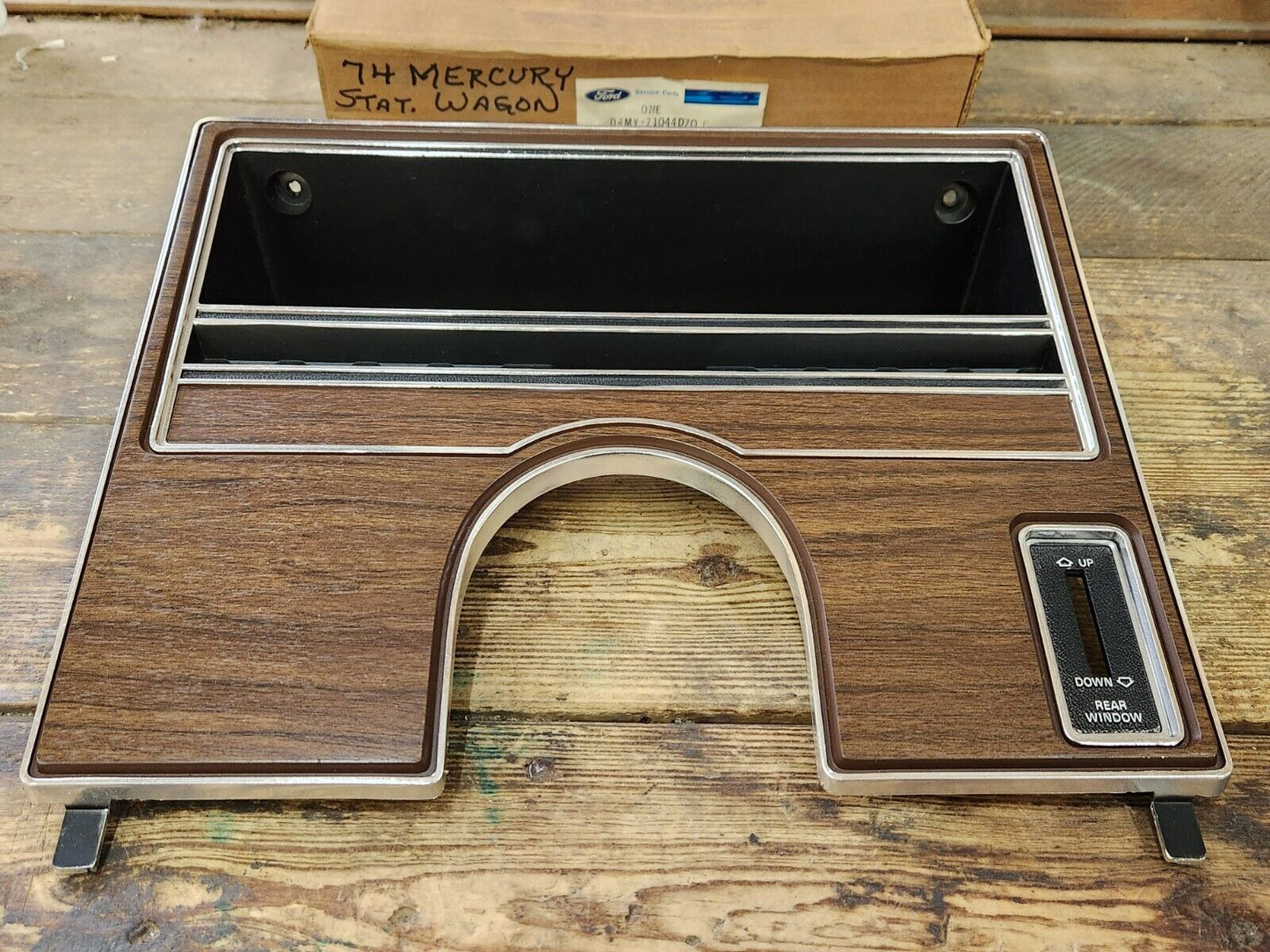 NOS OEM 1974 Mercury Station Wagon Wood Grain Speedo Dash Bezel D4MY-71044D70-C