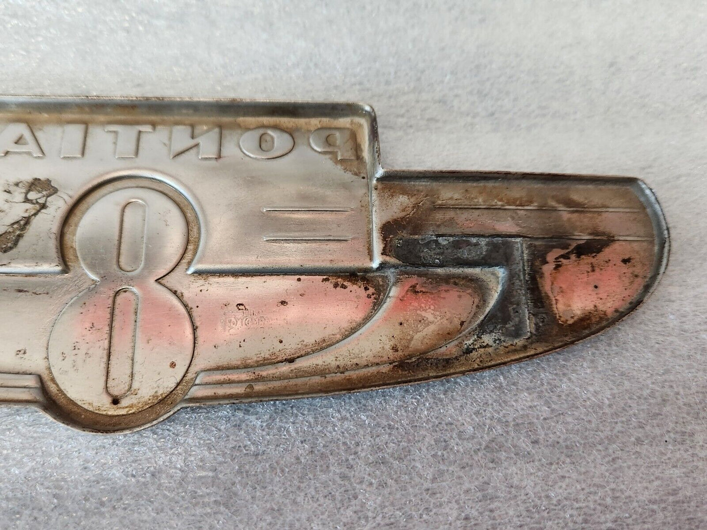 1937 Pontiac Silver Stream Deluxe 8 Trunk Emblem Badge OEM