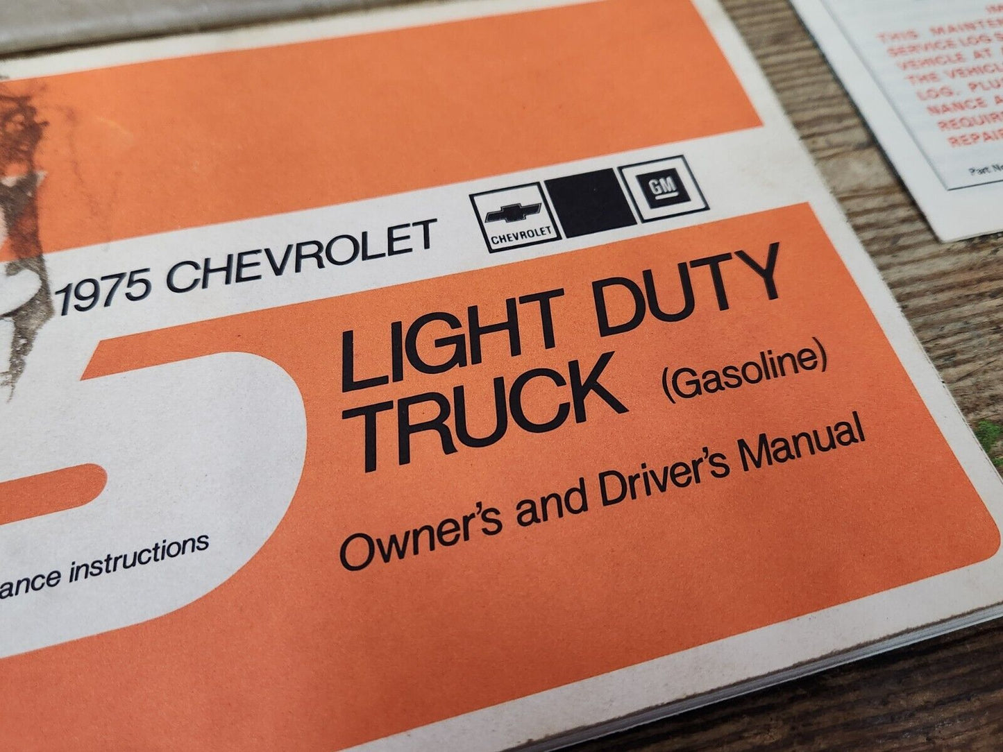 Original 1975 Chevrolet Light Duty Truck (Gasoline) Owner's Driver's Manual Bag