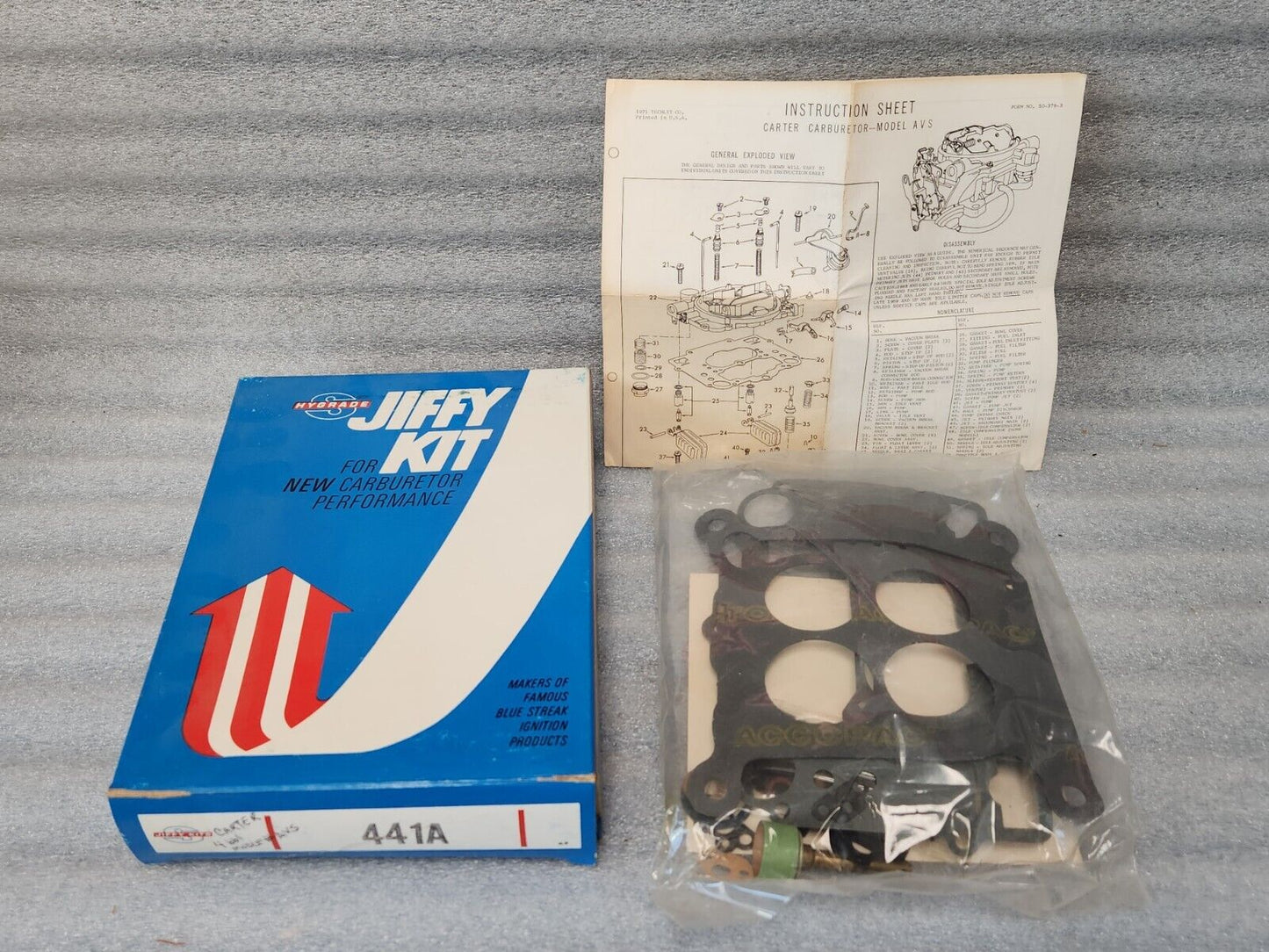 NEW Carter AVS 4 BBL 327 250 H.P.  V8 Carburetor Rebuild Kit 1966 Chevrolet