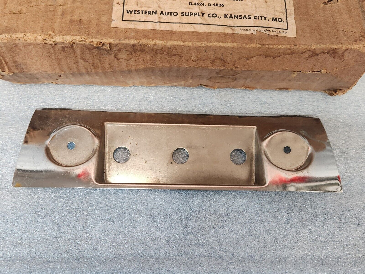 VTG 1957 Chevrolet Chrome Dummy Radio Face Plate Bezel Cover Switch Accessory