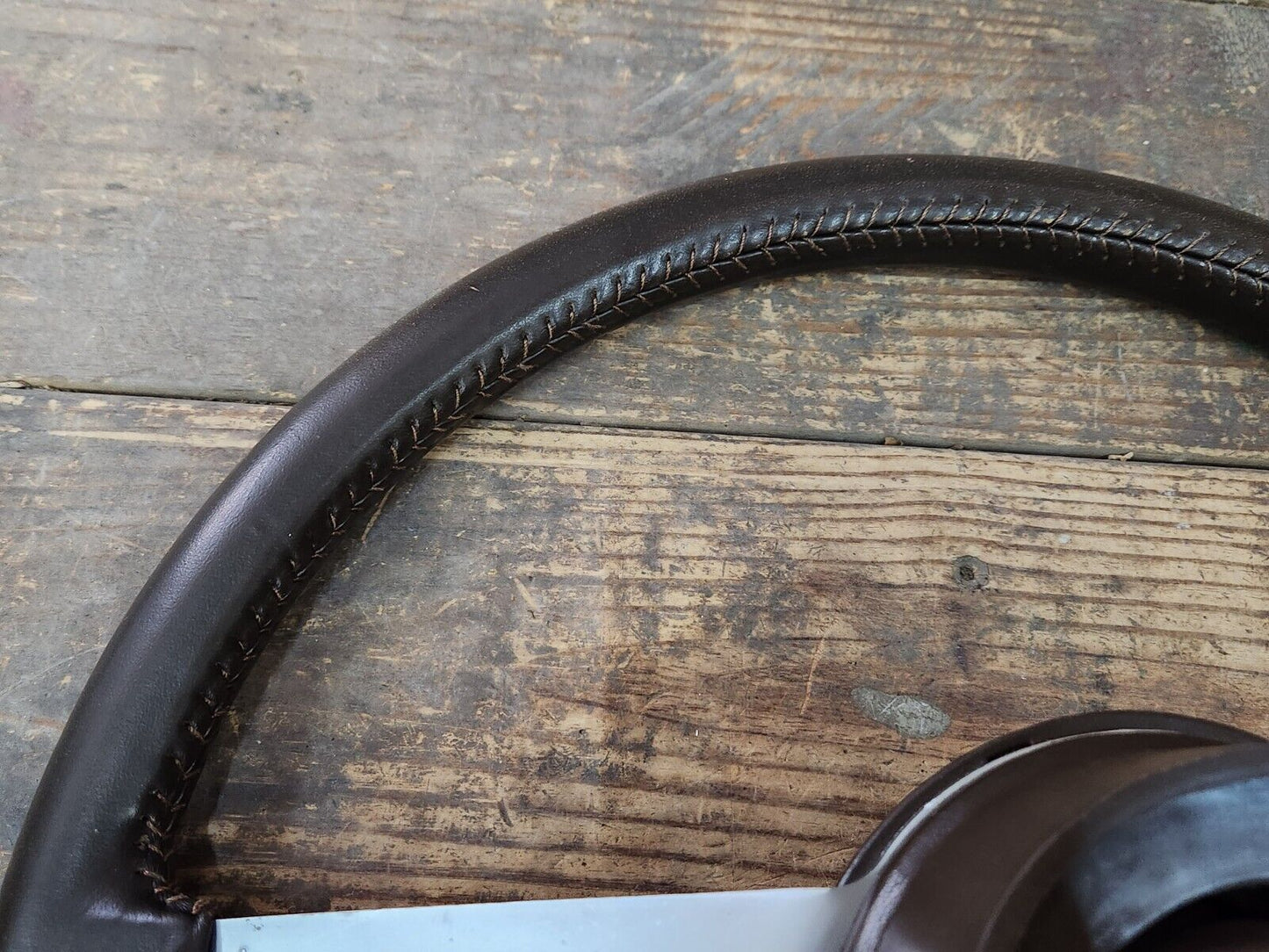 Cutlass 442 Hurst Olds Toronado Brown Leather Comfort Grip Steering Wheel OEM GM