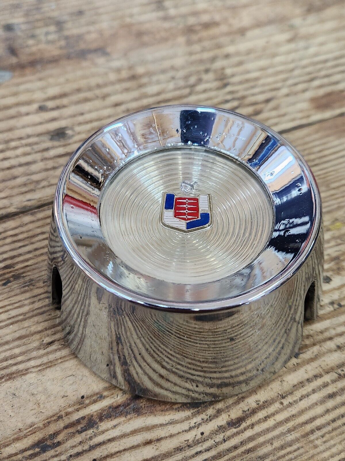 1958 Mercury Horn Cap Chrome Steering Wheel Center Button Emblem