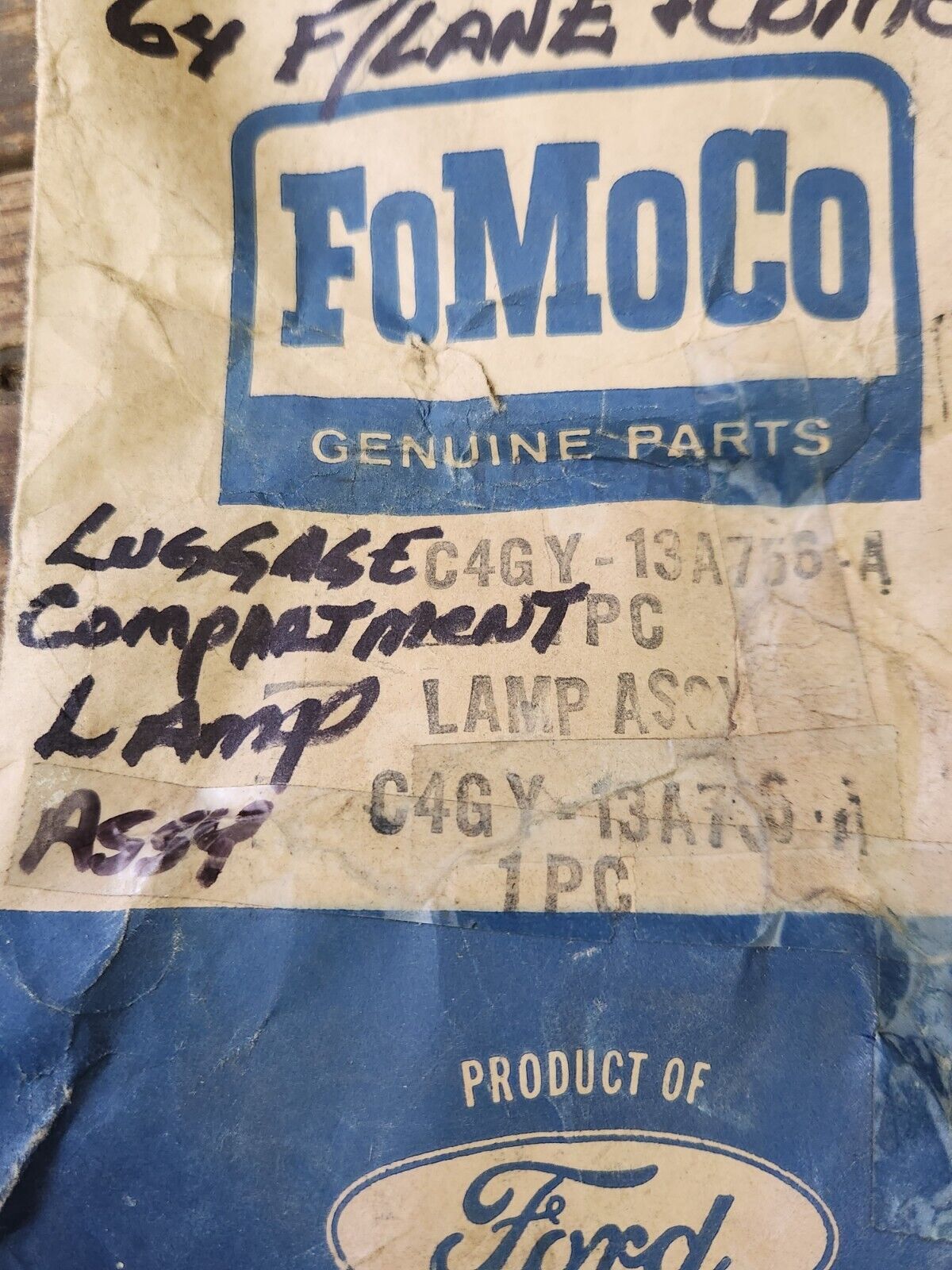 NOS OEM 1964 Ford Fairlane Mercury Comet Accessory Luggage Compartment Lamp 64