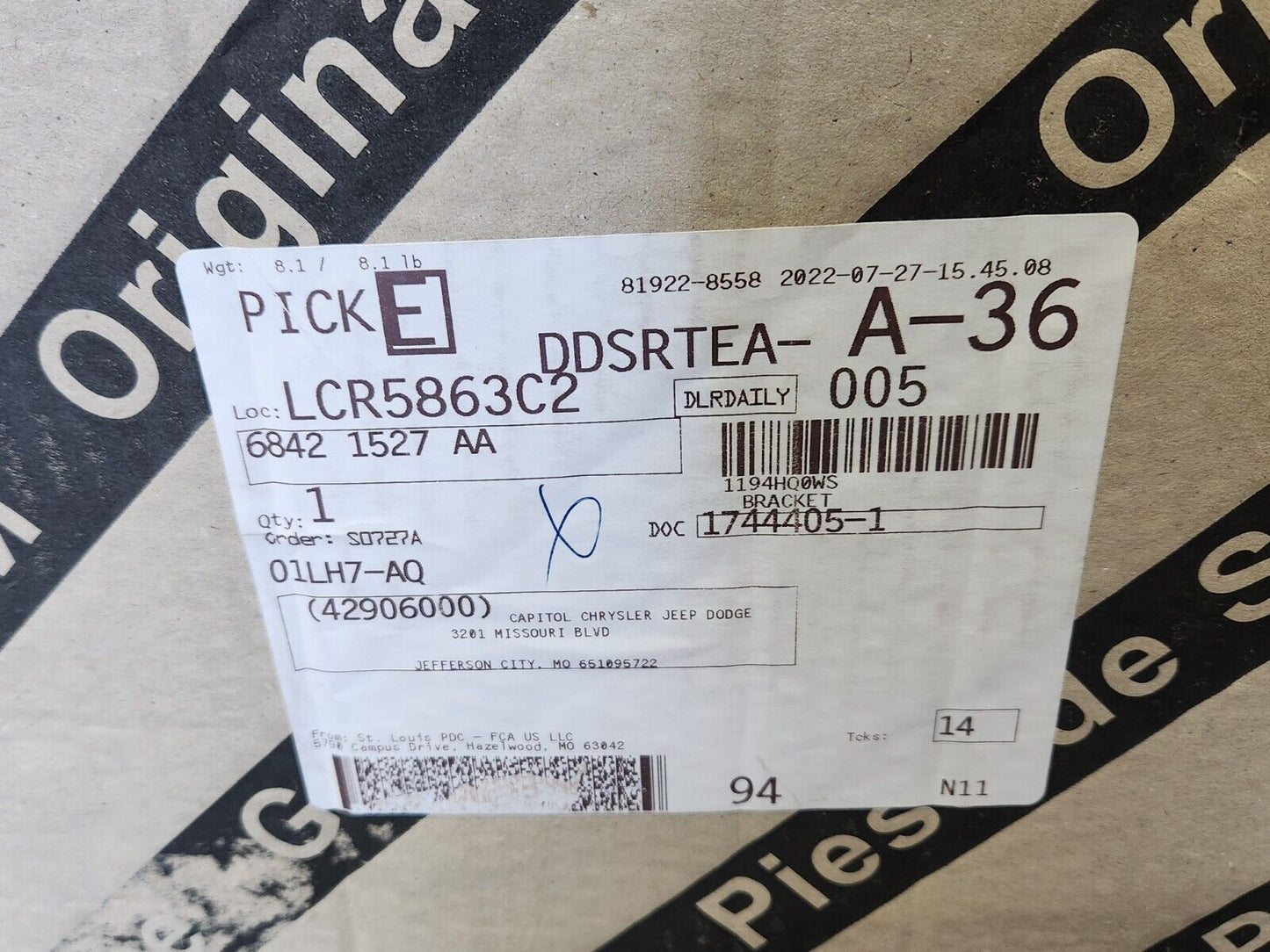 15-22 RAM PROMASTER CITY SPARE TIRE CARRIER WINCH HOIST GENUINE MOPAR 68421527AA