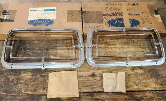 NOS OEM 1970 Ford Galaxie LTD Pair of Tail Lamp Bezels D0AZ-13489-A D0AZ-13489-B