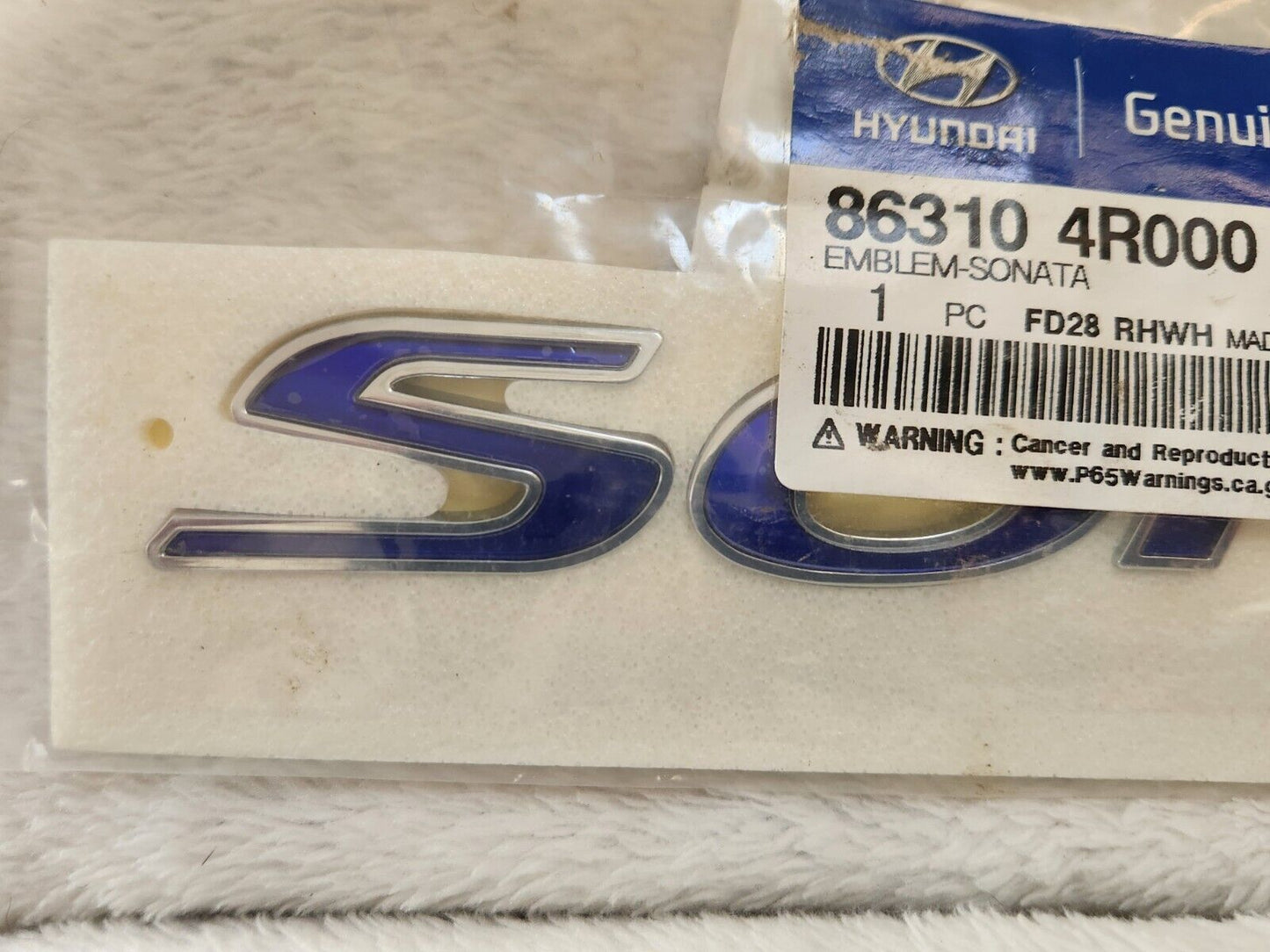 NEW GENUINE REAR Trunk Lid Emblem BLUE 11-15 Hyundai Sonata Hybrid 86310 4R000