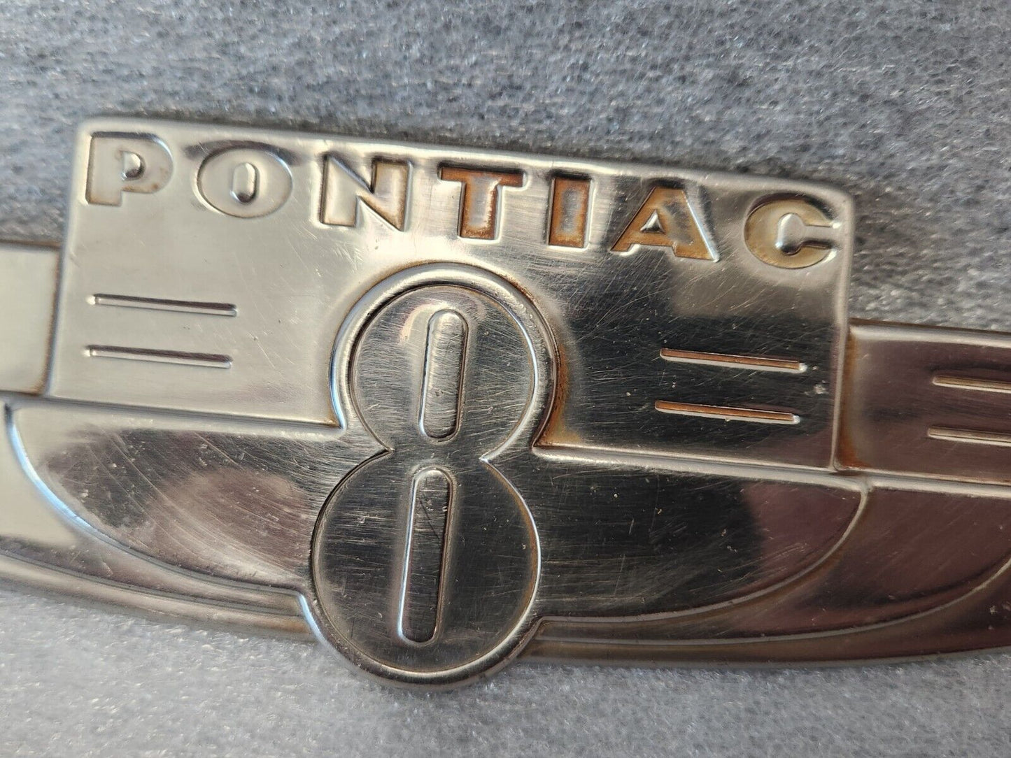 1937 Pontiac Silver Stream Deluxe 8 Trunk Emblem Badge OEM
