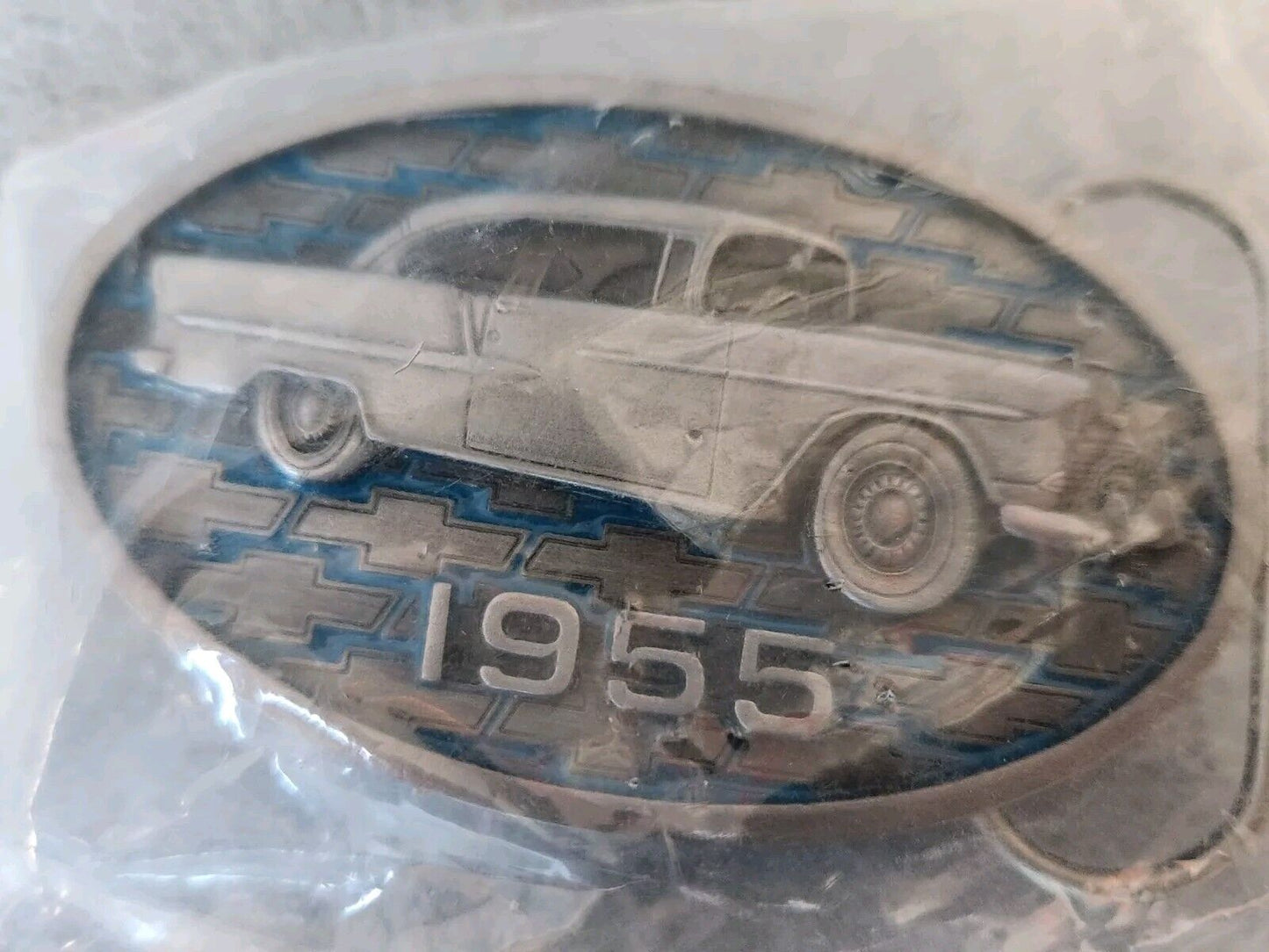 NEW VTG Bergamot Belt Buckle 1955 Chevrolet Classic Car Made in USA 1992 E-800