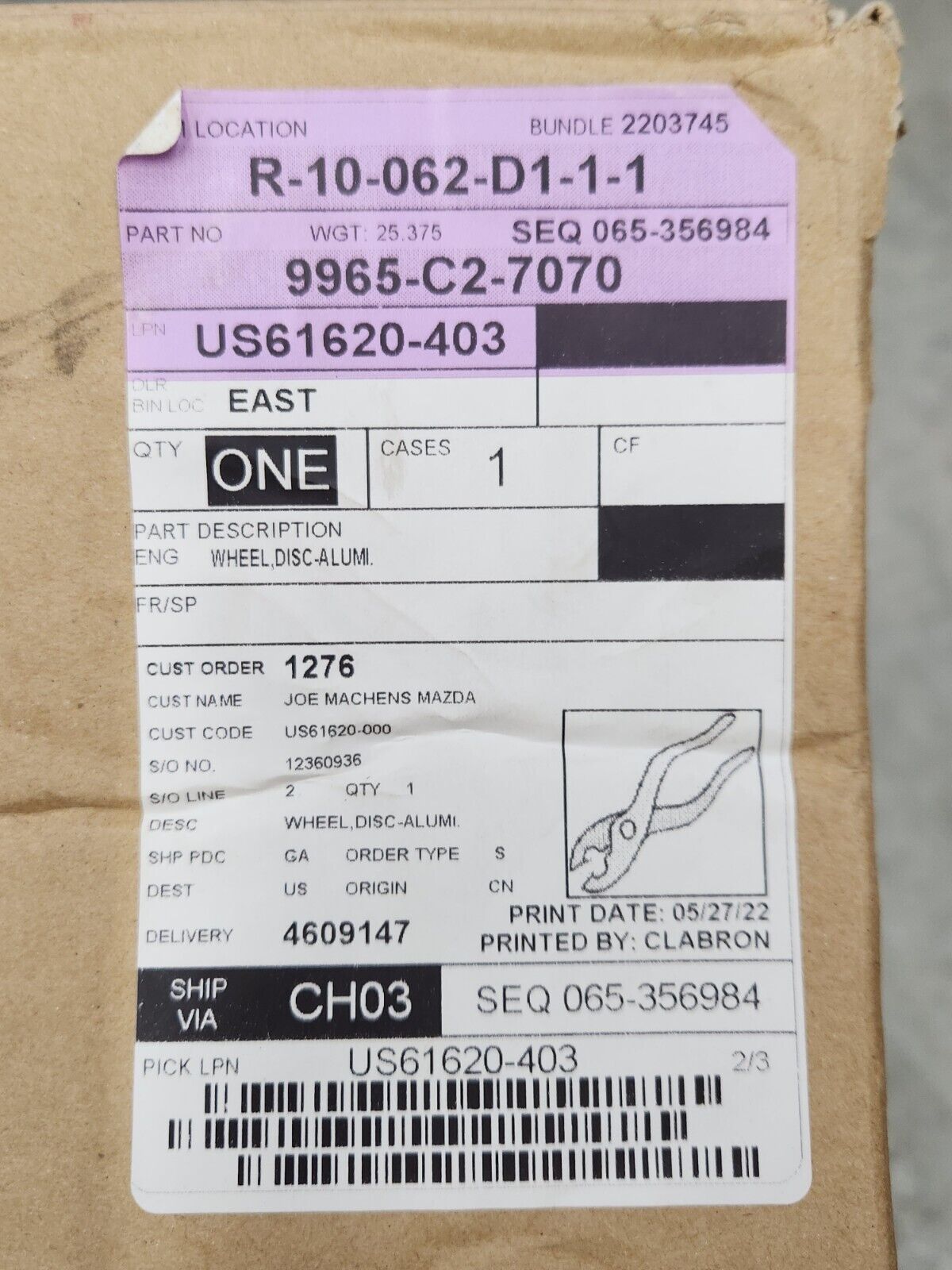 NEW GENUINE 2017-2024 MAZDA CX-5 17" WHEEL RIM Alloy 17X7J OEM 9965 C2 7070
