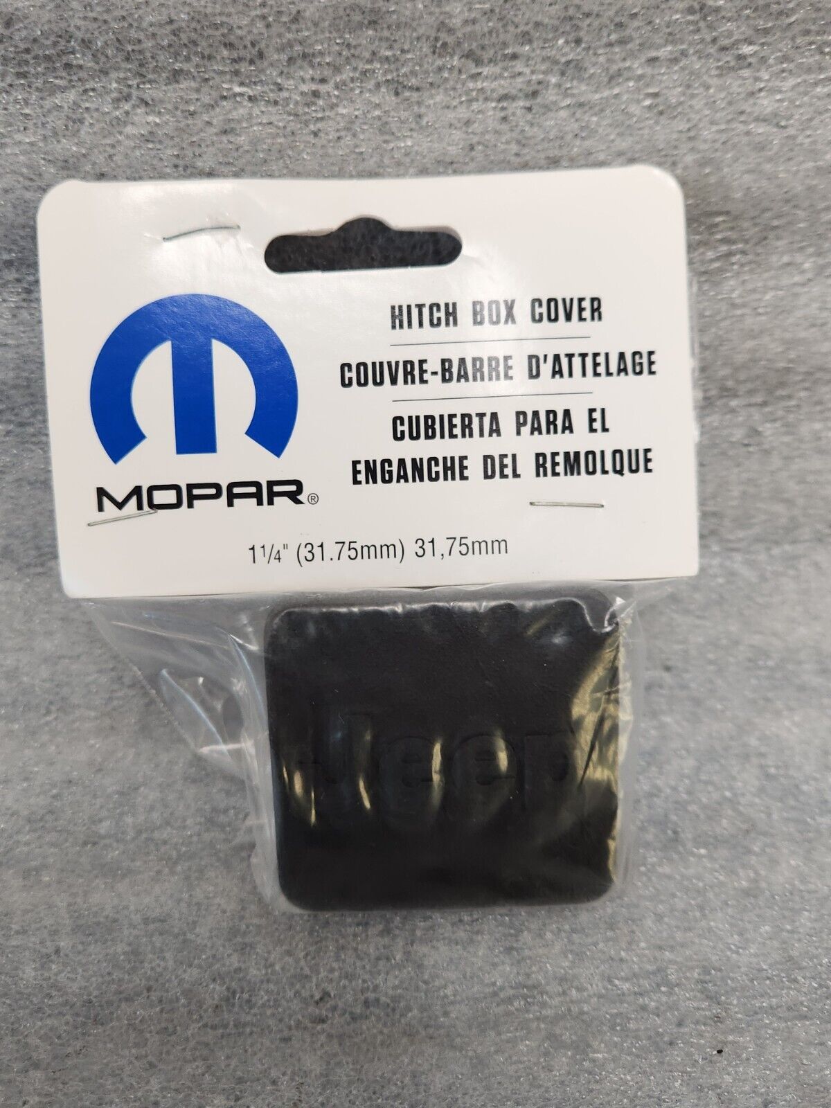 NEW OEM MOPAR 2001-16 Jeep Hitch Receiver Plug 1 1/4" Jeep Logo Black 82208457