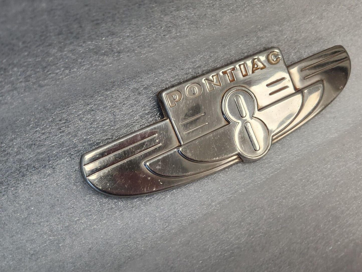 1937 Pontiac Silver Stream Deluxe 8 Trunk Emblem Badge OEM