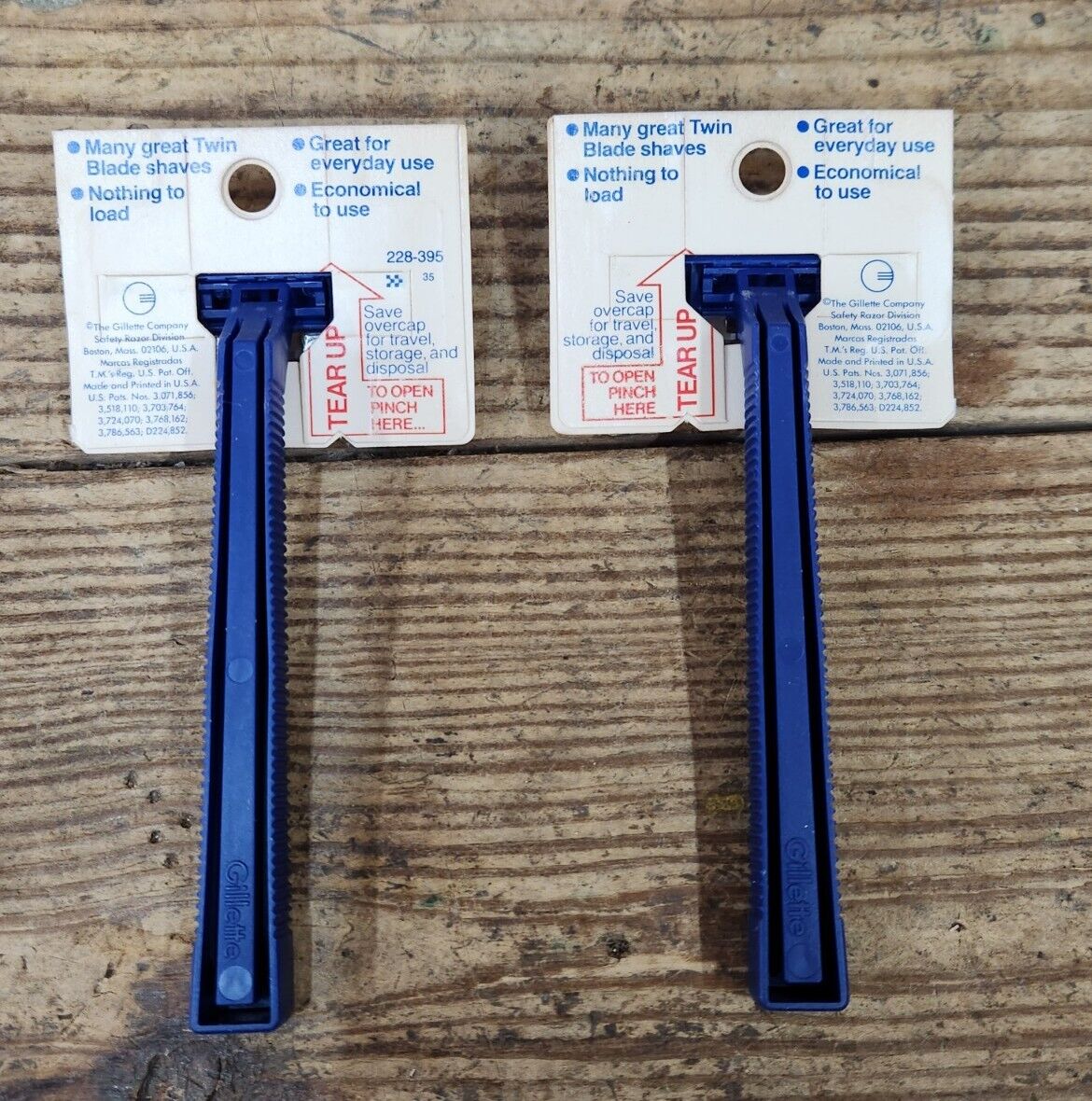 Sunoco Gas & Oil 1970s Gillette Disposable Razor Service Station NOS x 2 Display