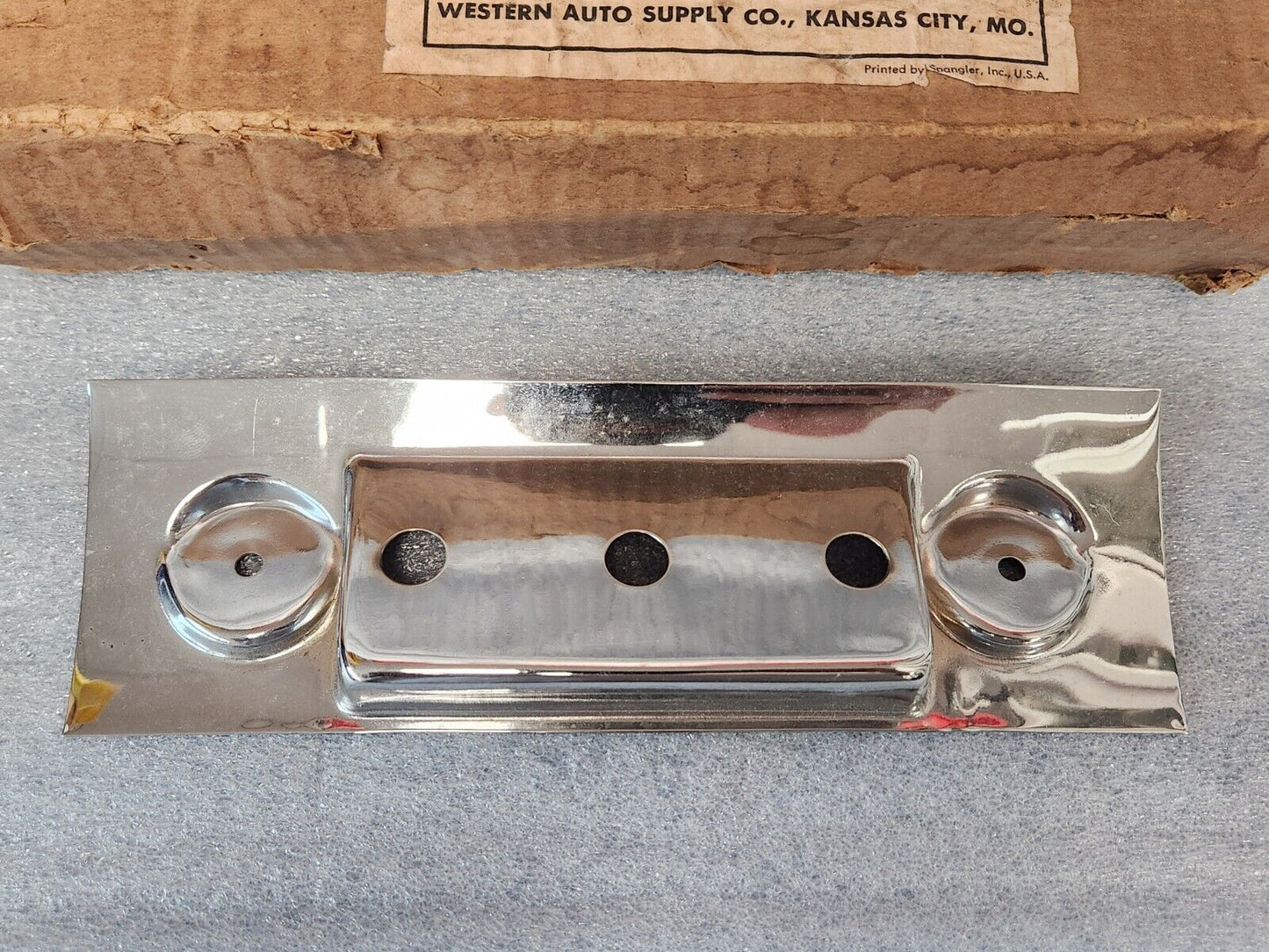 VTG 1957 Chevrolet Chrome Dummy Radio Face Plate Bezel Cover Switch Accessory