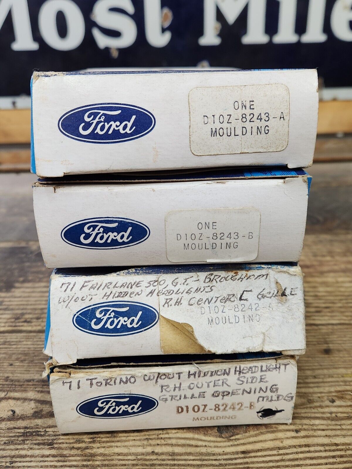 NOS Ford 1971 Torino GT Fairlane 429 Cobra Grille Surround Moldings R&L Set Of 4