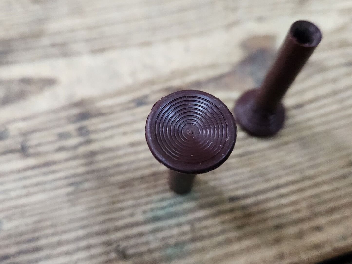 1960's Buick Olds Pontiac Chevy Maroon Door Panel Lock Stem Pull Knobs OEM GM