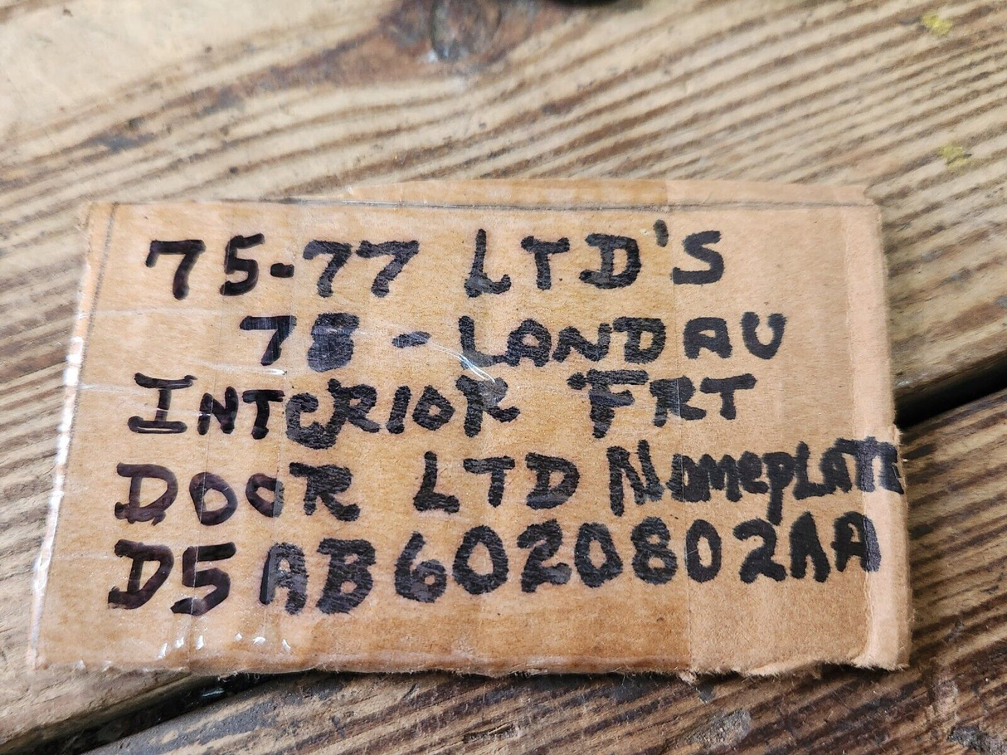 NOS 1975-1977 Ford LTD Scribe Emblem Front Door Panel Nameplate D5AB-6020802-AA