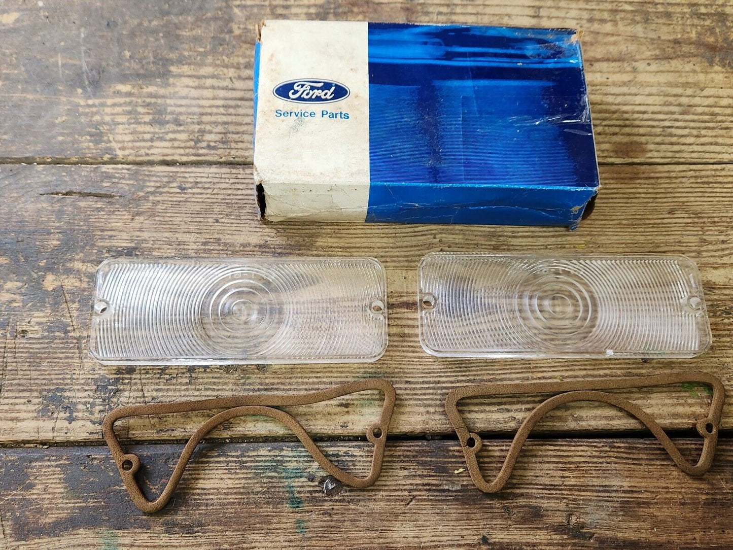 NOS 61 64 Ford 63 64 Mercury  66 68 Bronco ll Parking Light Lenses  C1AF-13208-B