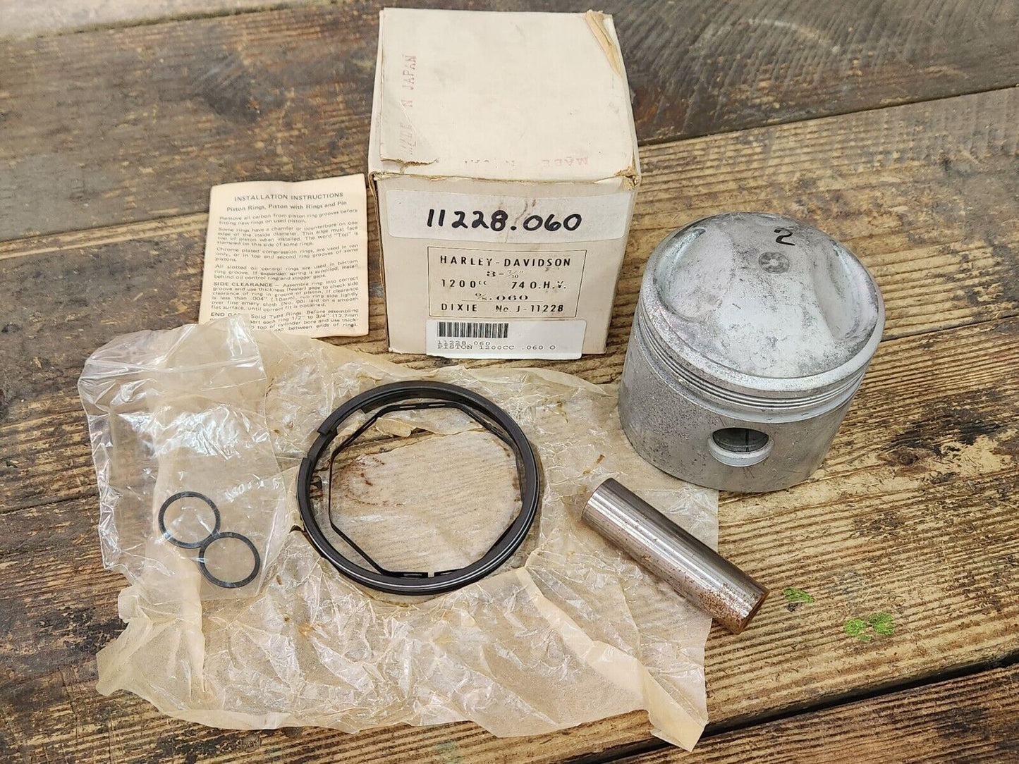 New 1941-up Harley 74" Knucklehead Panhead Shovelhead Piston Kit +.060 OS Japan