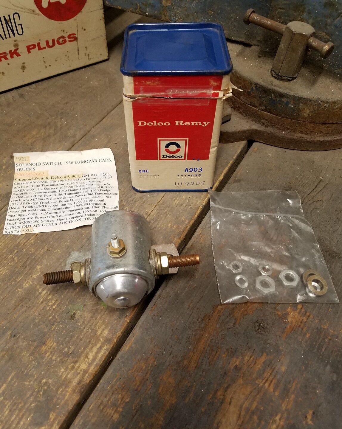 NOS MOPAR 1956-1960 DODGE CHRYSLER  MAGNETIC STARTER SWITCH DELCO # 1114205 A903