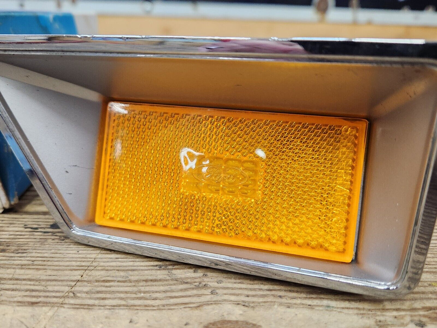 NOS OEM 1970 Ford Galaxie Front LH Side Amber Marker Lamp & Bezel D0AZ-15A201-B