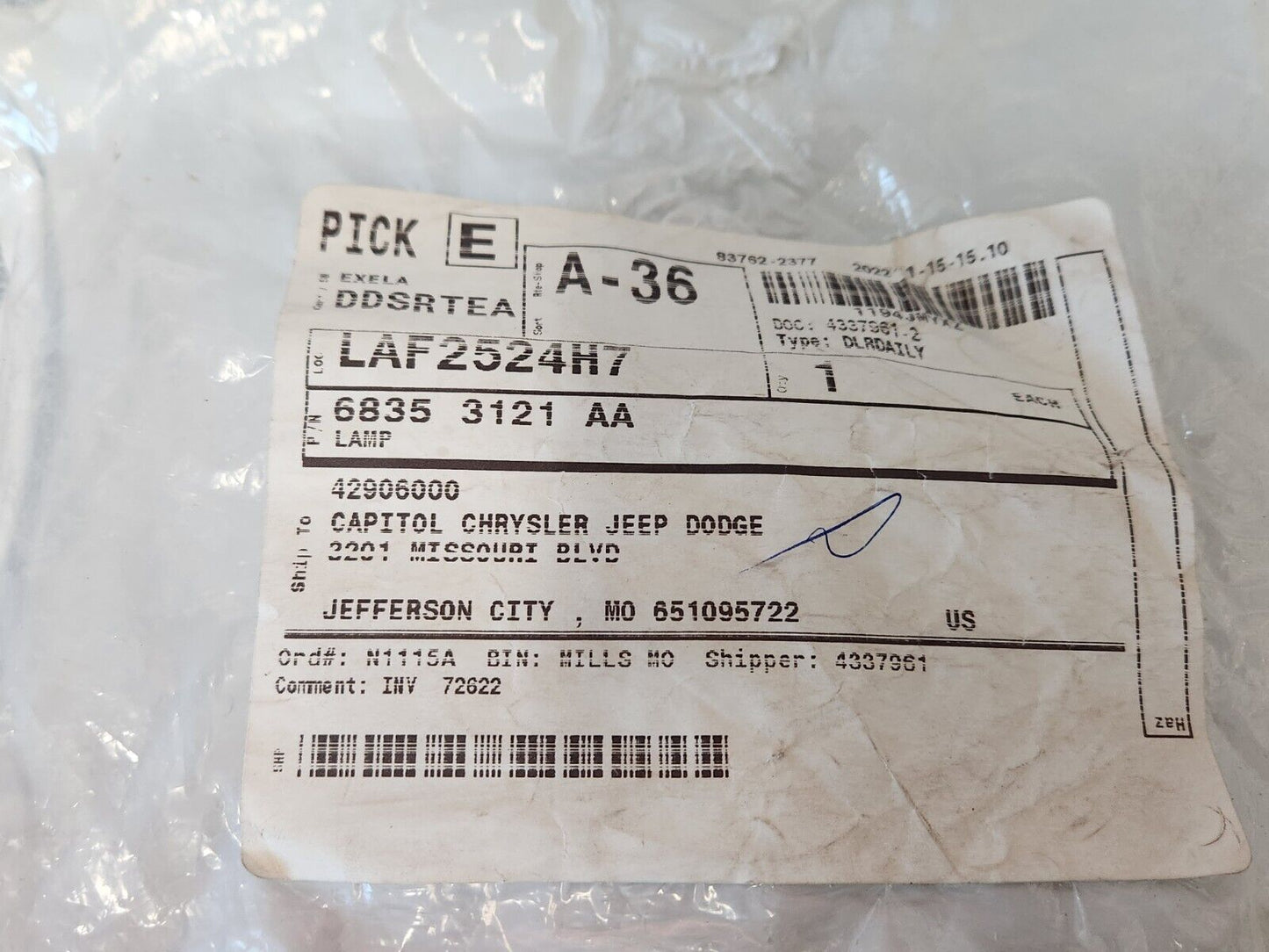 NEW 2022 2023 Jeep Wagoneer Grand Wagoneer Side Marker Light Driver Side Front