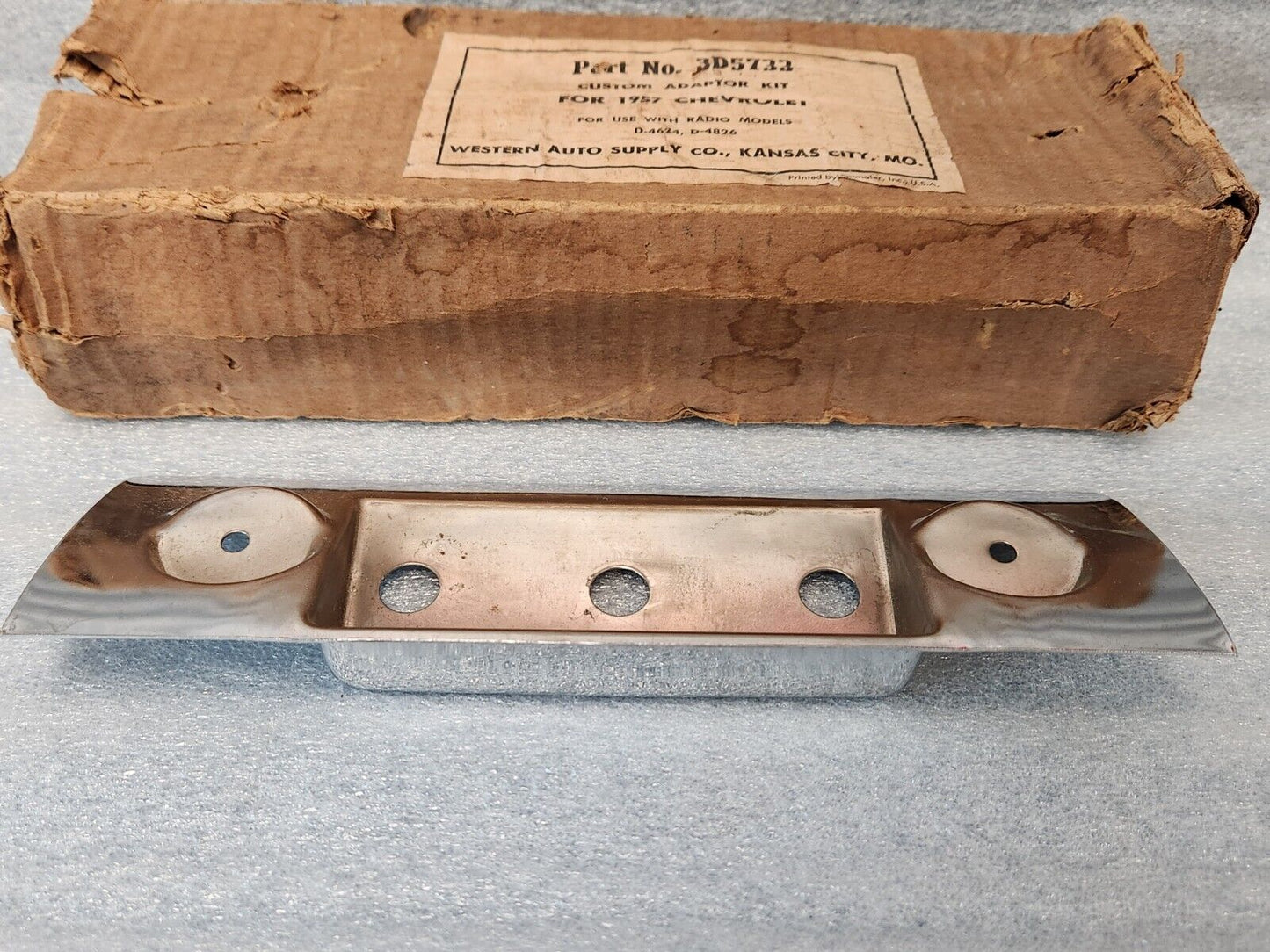 VTG 1957 Chevrolet Chrome Dummy Radio Face Plate Bezel Cover Switch Accessory