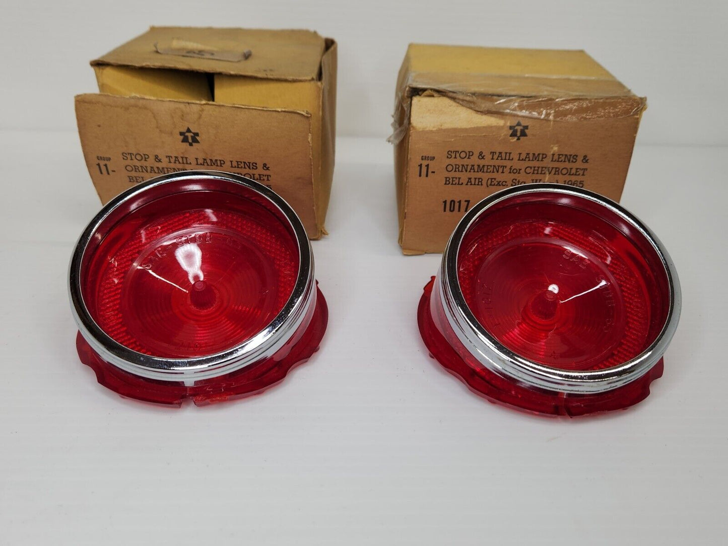 NORS GM 1965 CHEVROLET BEL AIR TAIL LAMP LIGHT LENSES 5956424 USA MADE