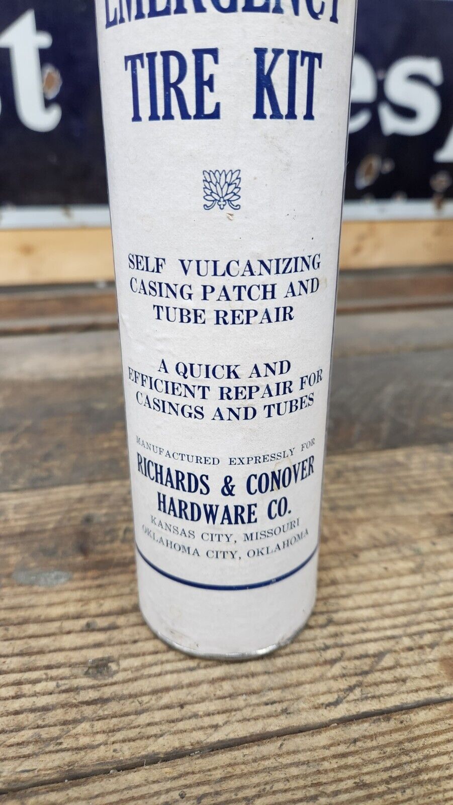 Vintage SAMSON Tire & Rubber Repair Kit Self Vulcanizing Advertising Can KCMO