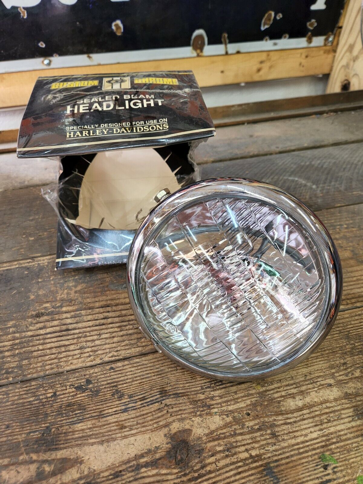 NEW 5 3/4" Chrome Round Headlamp Headlight 6V Harley Chopper Bobber Custom USA