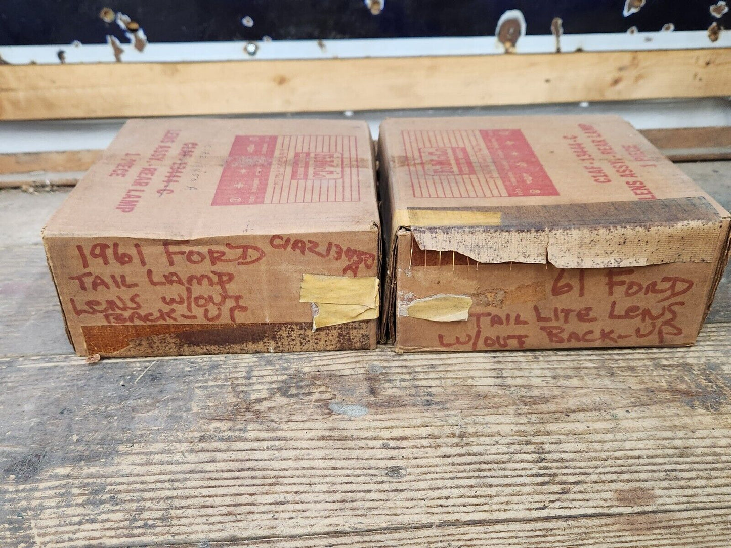 NOS OEM PAIR 1961 FORD FAIRLANE GALAXIE TAIL LIGHT LAMP LENS W/O BACK UP NIB