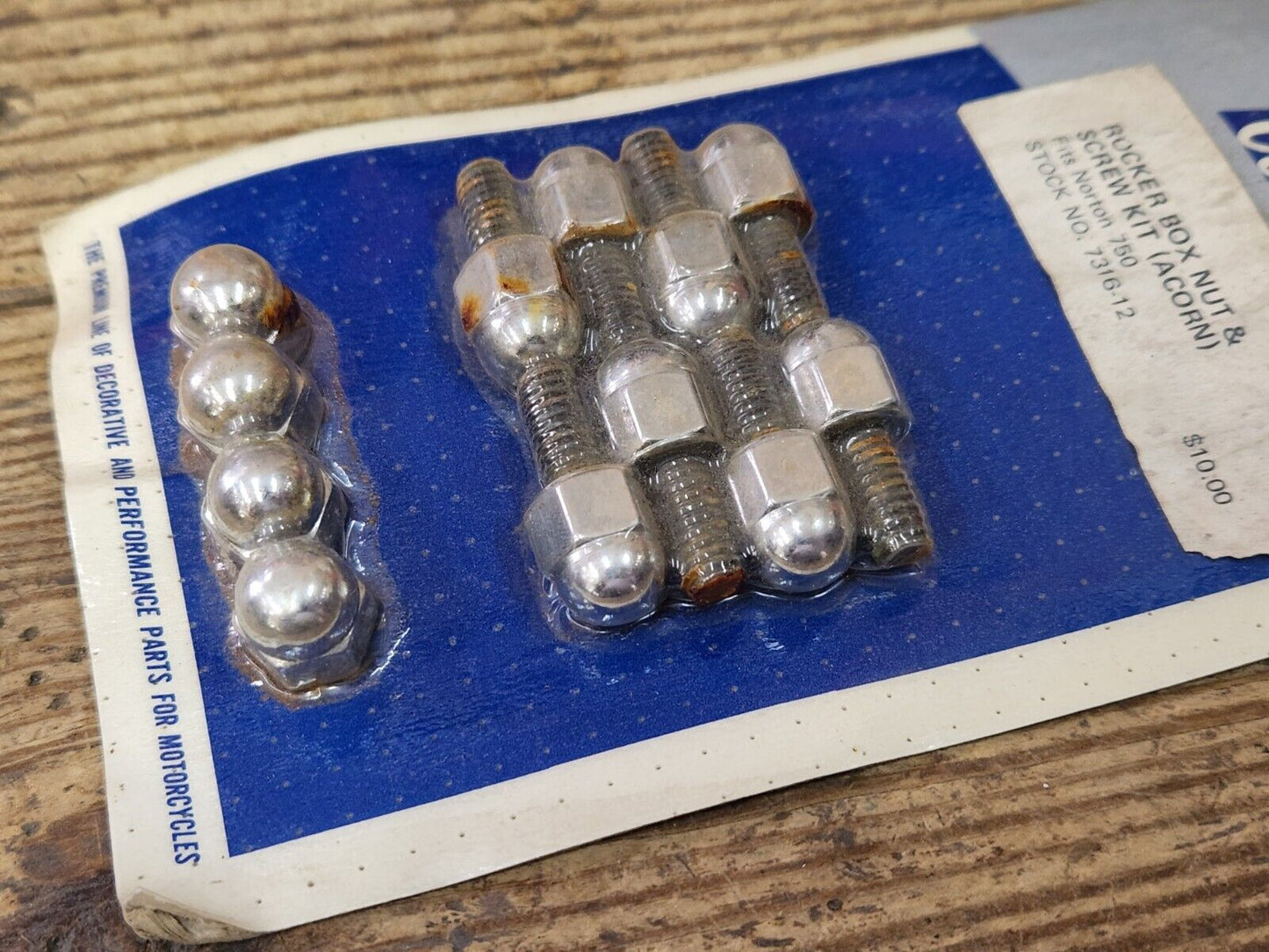 NEW 1967-1977 NORTON 750 ROCKER BOX ACORN NUT & SCREW KIT NOS COLONY 7316-12