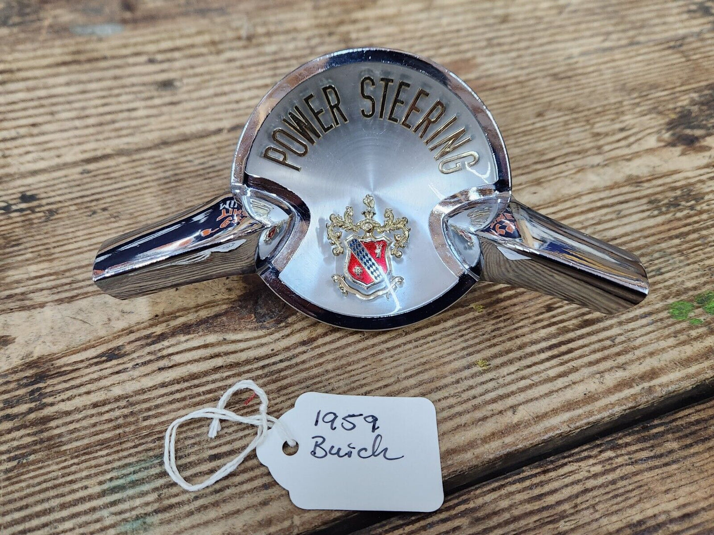 1959 BUICK STEERING WHEEL CENTER EMBLEM CAP POWER STEERING NICE!