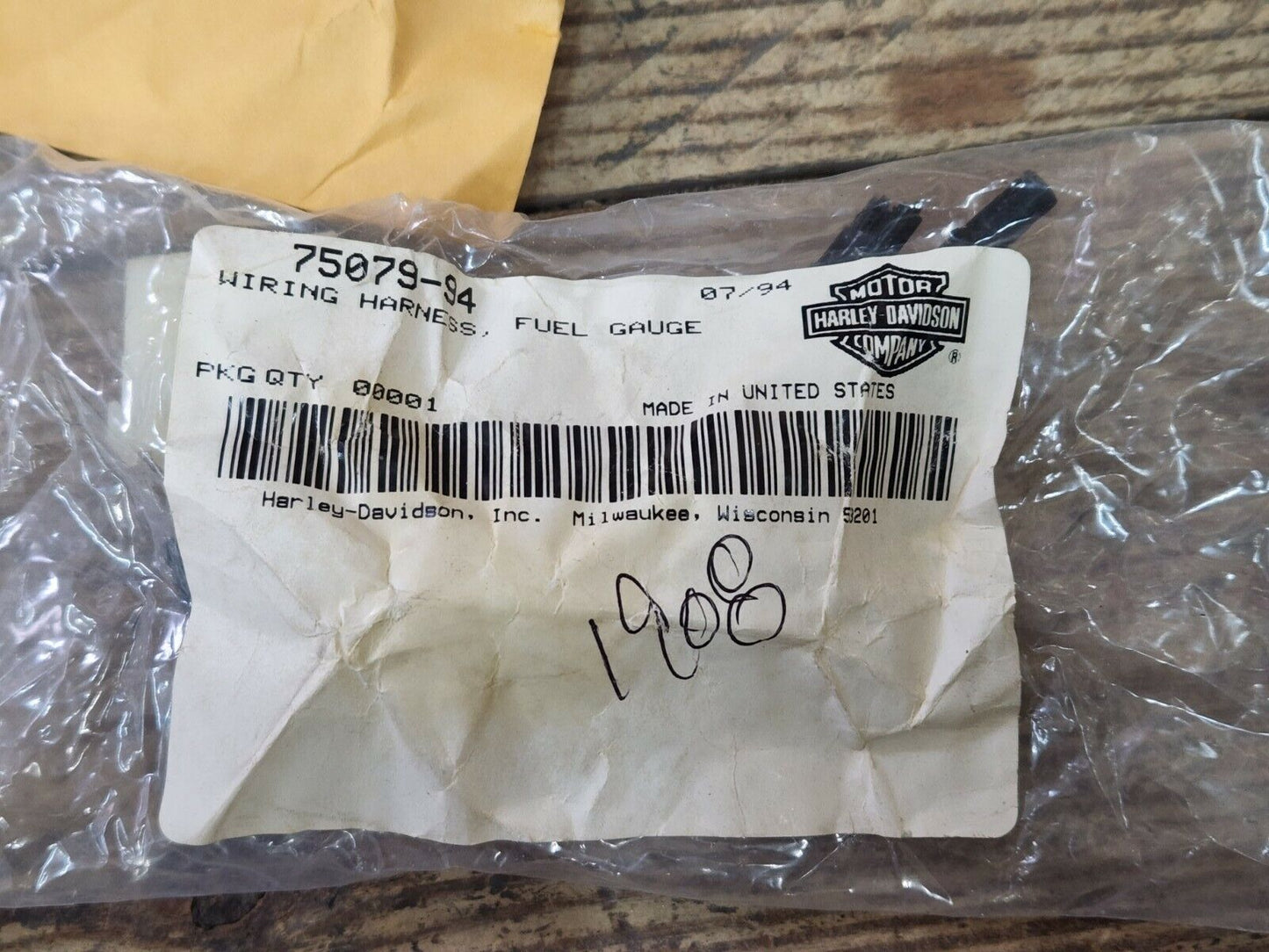 NOS Harley Fuel Gauge Harness 1994 FXDS Convertible 75079-94 USA MADE