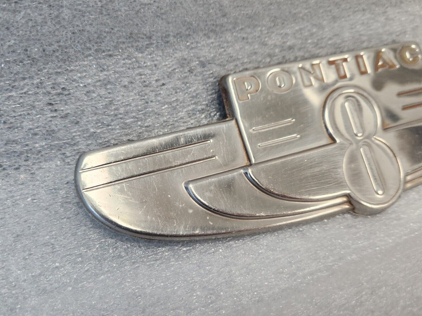 1937 Pontiac Silver Stream Deluxe 8 Trunk Emblem Badge OEM