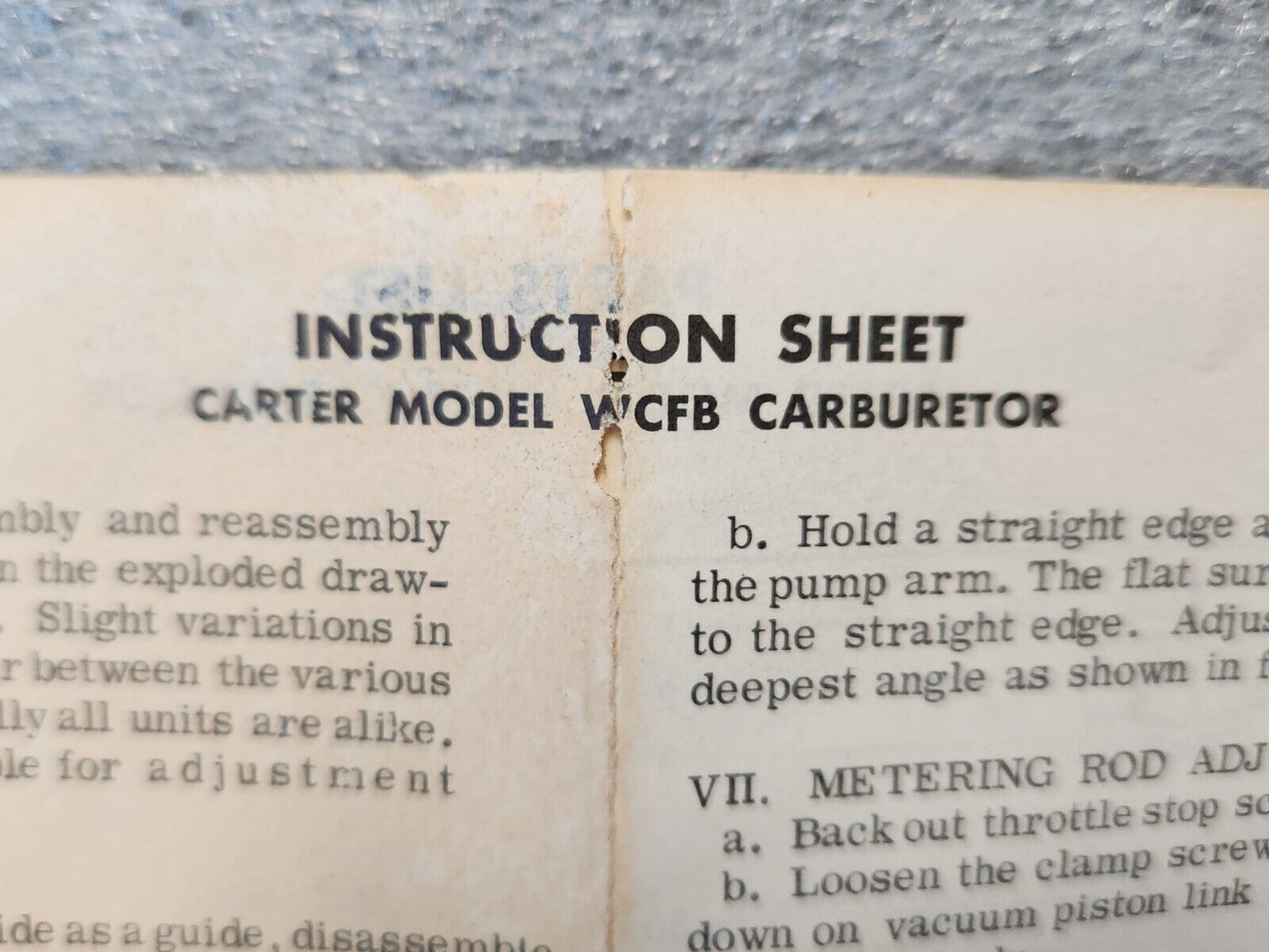 NEW 1958-1965 CHEVY CARTER WCFB 4 BARREL 8 CYL CARBURETOR REPAIR REBUILD KIT