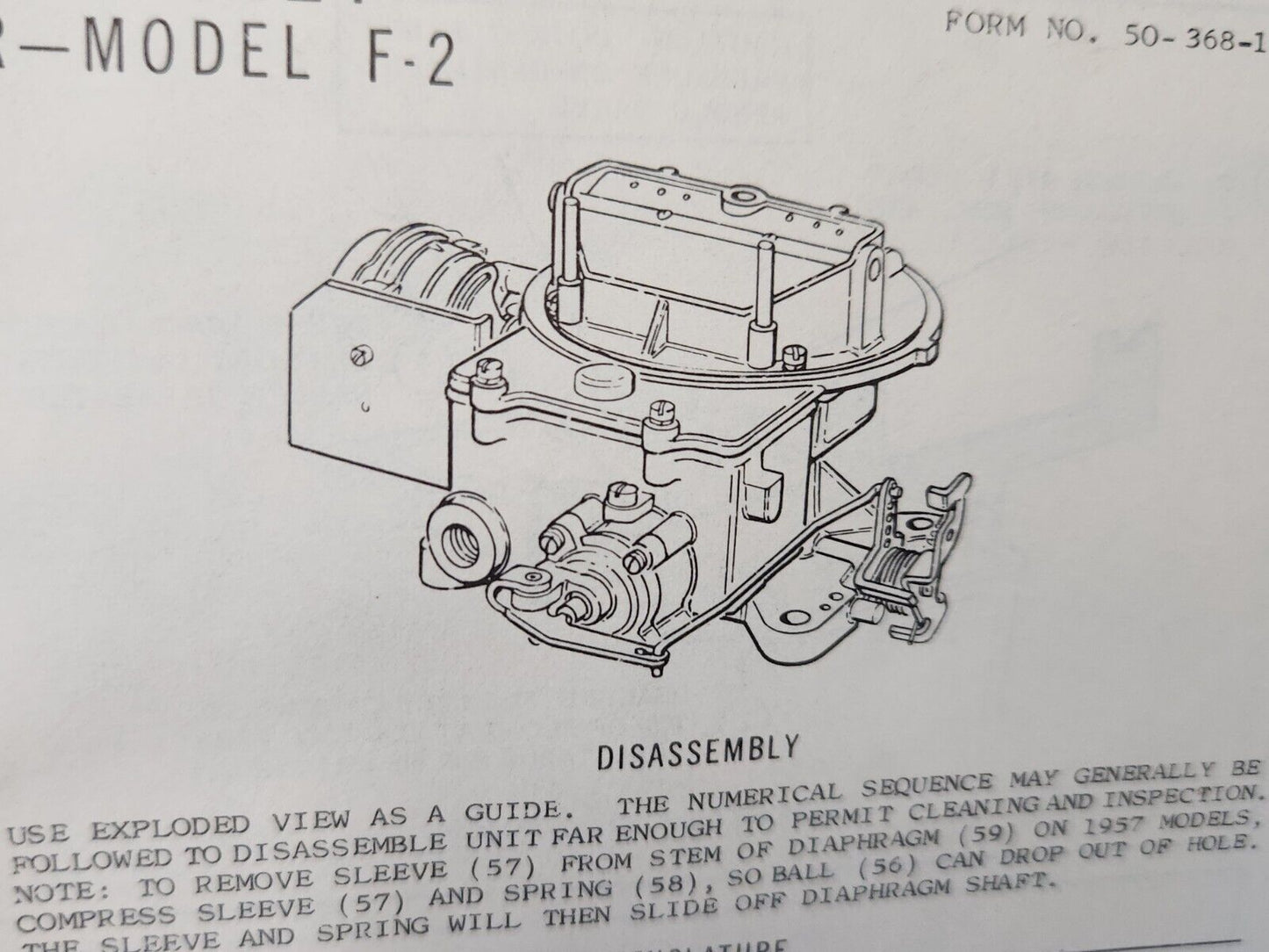 1957 FORD MOTORCRAFT F2 4 BARREL CARBURETOR REBUILD REPAIR KIT MADE IN USA ALL