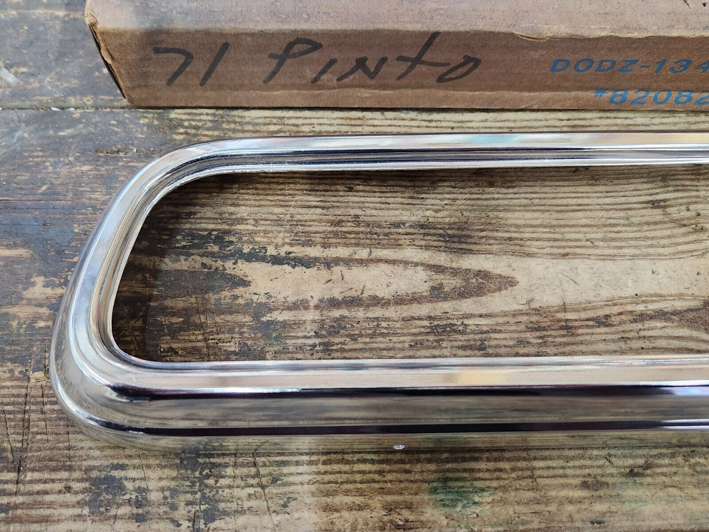 NOS OEM 1970-77 Ford Maverick LH Tail Light lamp Door Chrome Bezel D0DZ-13489-B