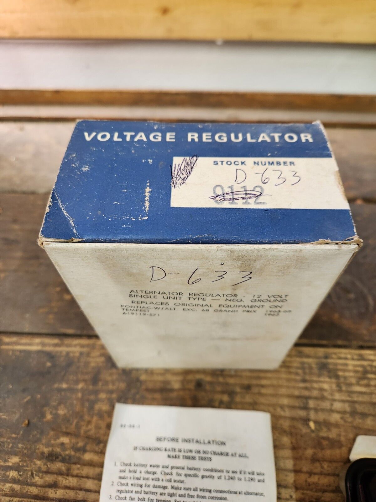 NEW 1963-1968 PONTIAC 1963 TEMPEST VOLTAGE REGULATOR MFG #9112 NORS USA MADE