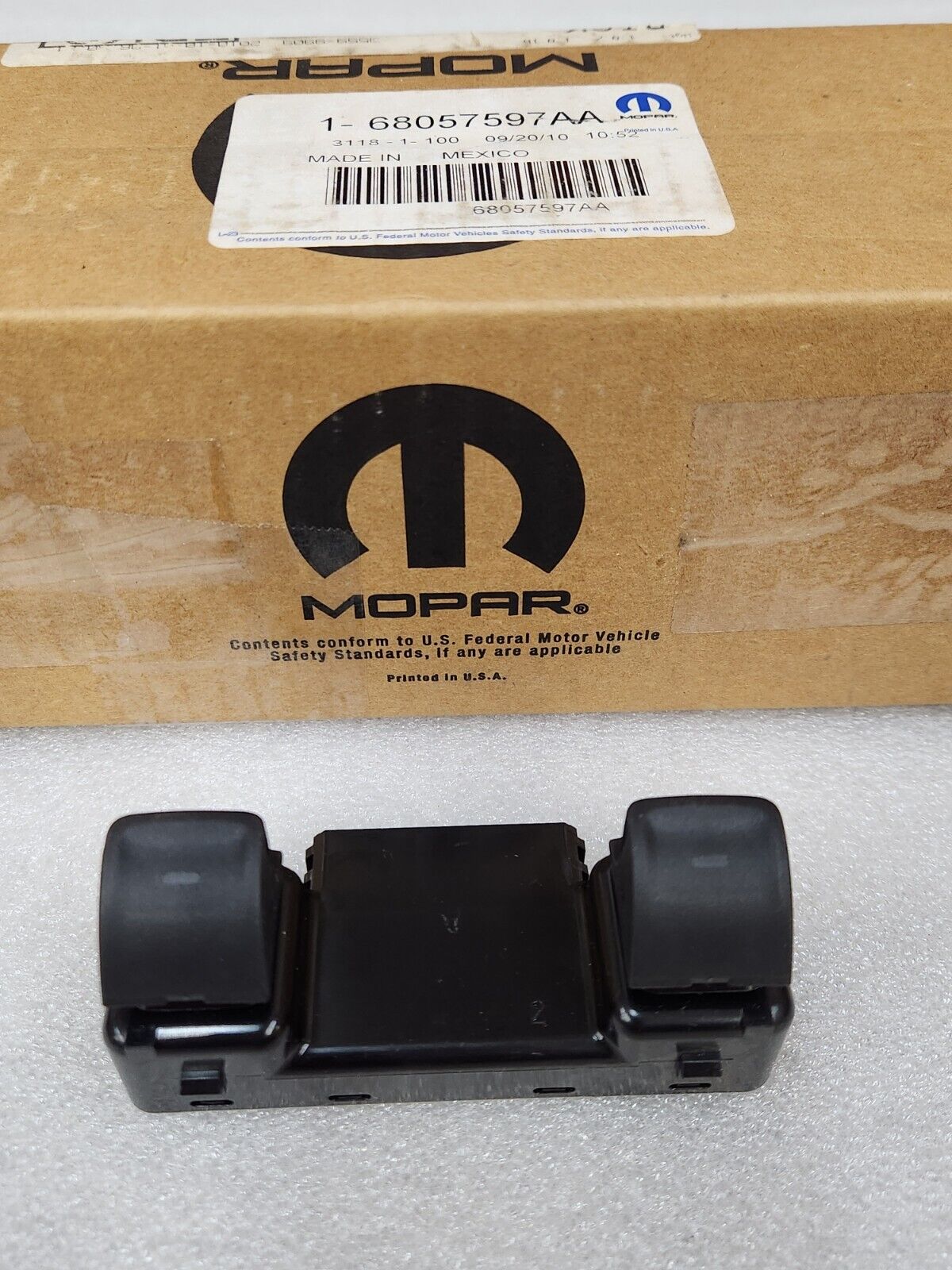 NEW OEM MOPAR 2011-2017 JEEP WRANGLER REAR CONSOLE DOOR WINDOW SWITCH 68057597AA