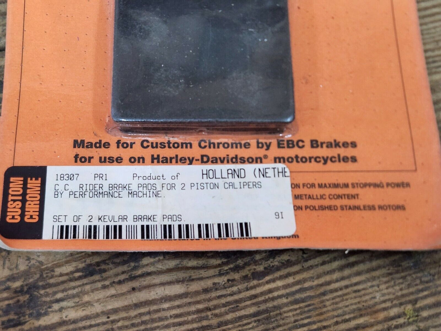 NEW Custom Chrome 18307 CC Rider 2 Piston Brake Pad Set NOS for Harley