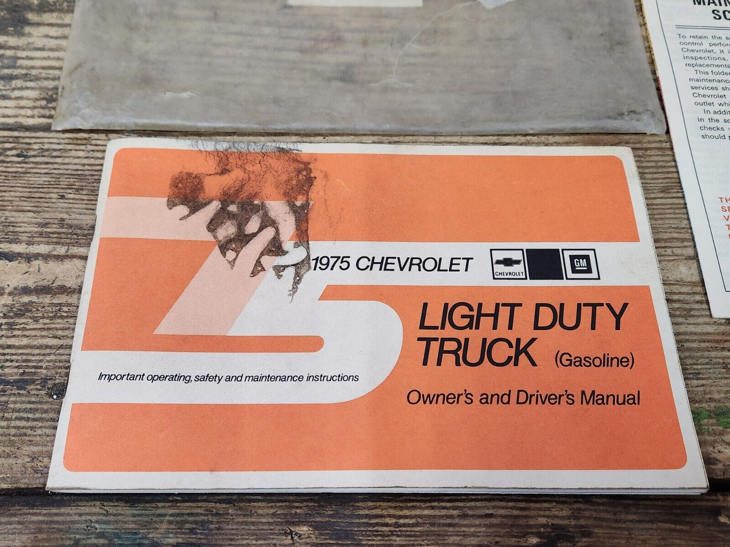 Original 1975 Chevrolet Light Duty Truck (Gasoline) Owner's Driver's Manual Bag