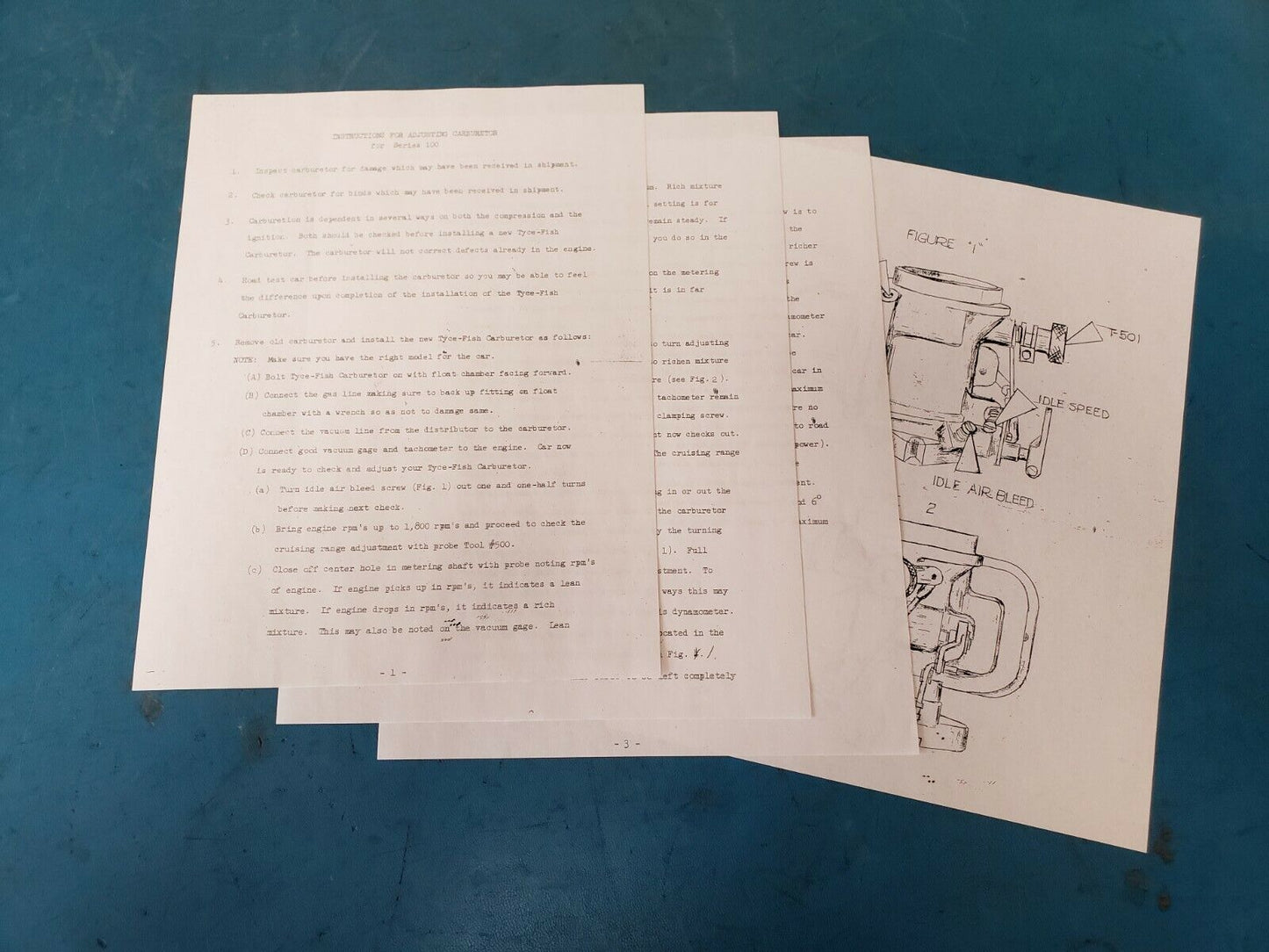 Tyce Fish Series 100 Carburetor Adjusting Instructions With Diagram HOT Rod